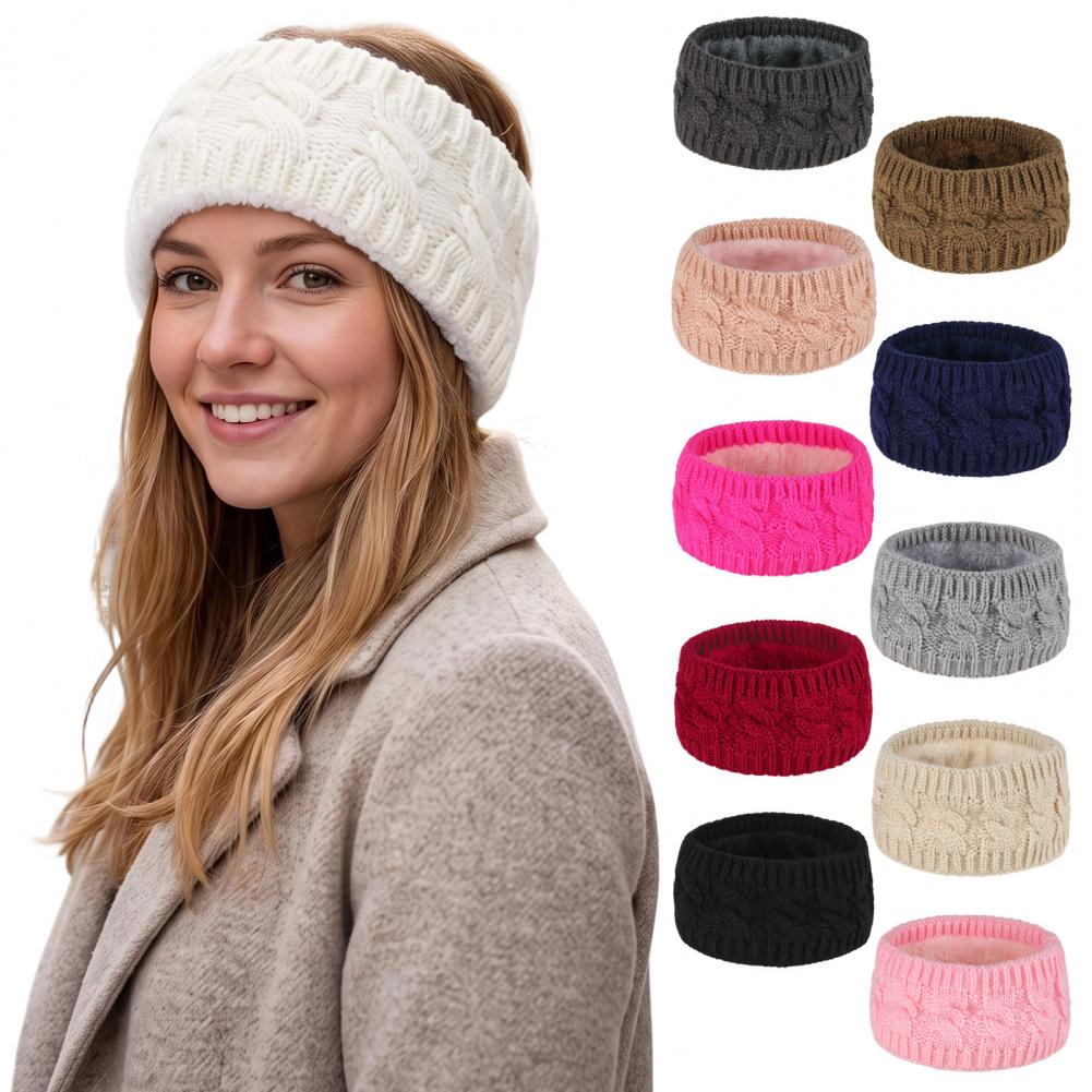 Fleece Ear Warmer Band - Winter Ear Warmers for Women Cozy