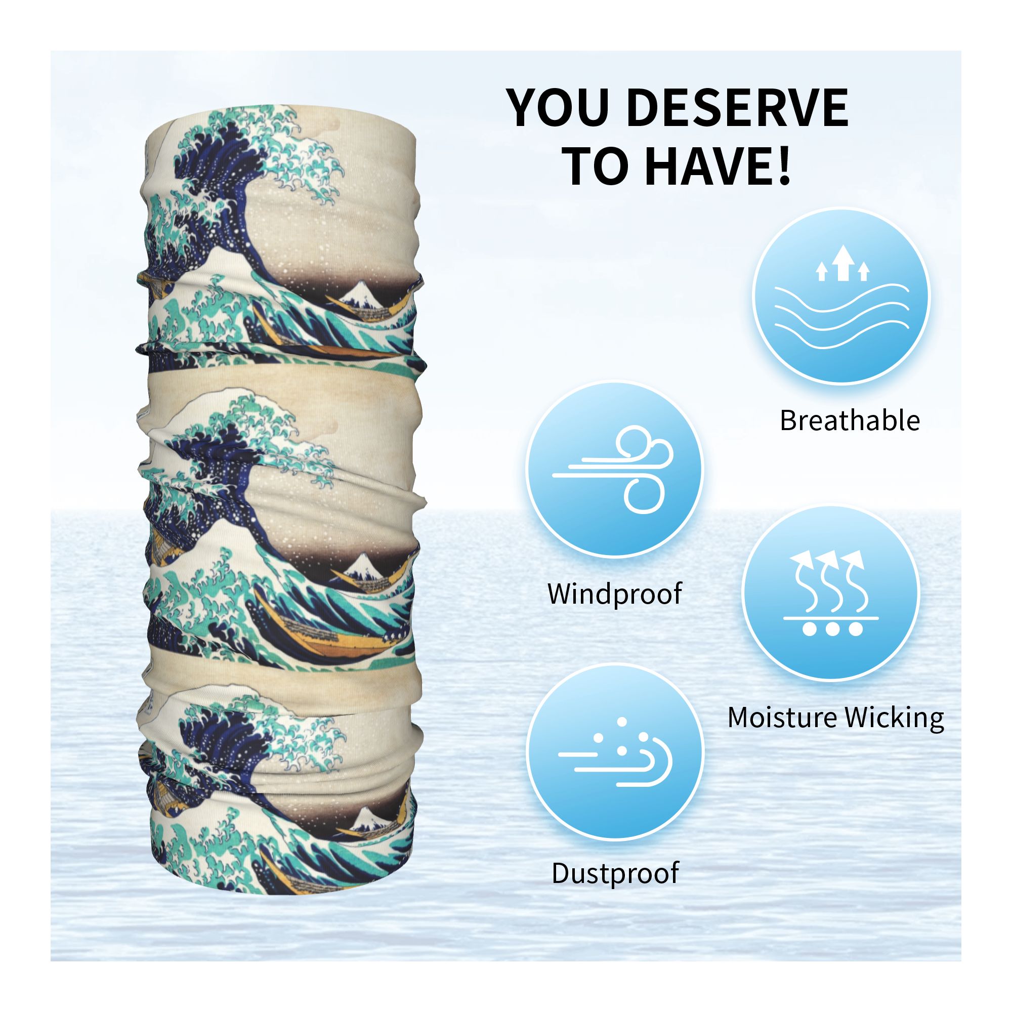The Great Wave off Kanagawa Wi - đánh giá và giá Neck Gaiter Fleece