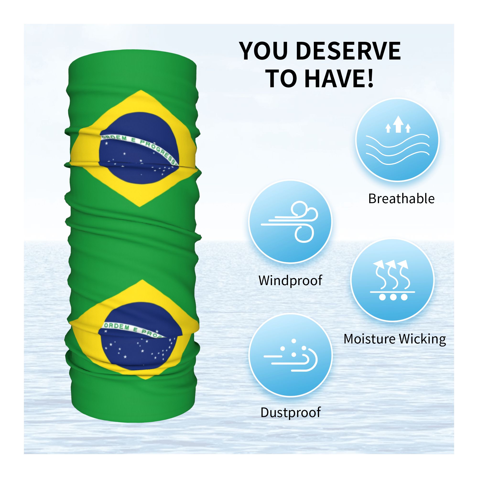 Custom Brazil Flag Bandana Nec - đánh giá và giá Neck Gaiter Fleece