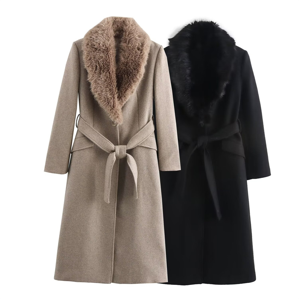 Women's Belt Warm Fur Collar C - đánh giá và giá Wool Coat Peacoat