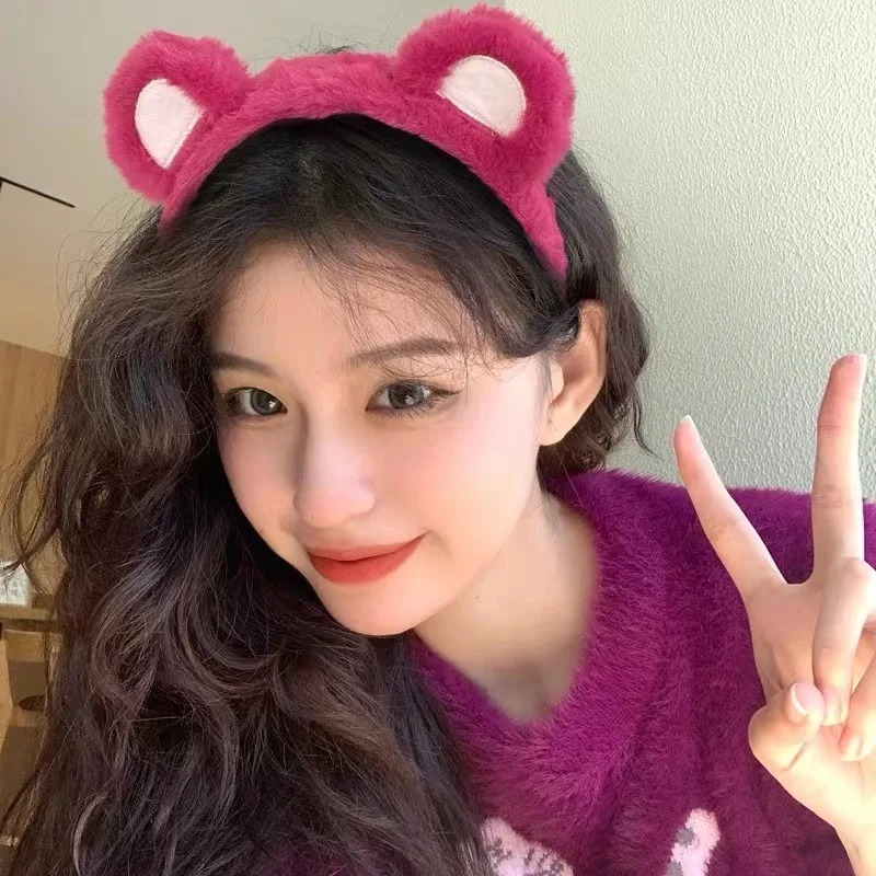 1-5PCS Cute Strawberry Bear Pl - đánh giá và giá Winter Headband Fleece