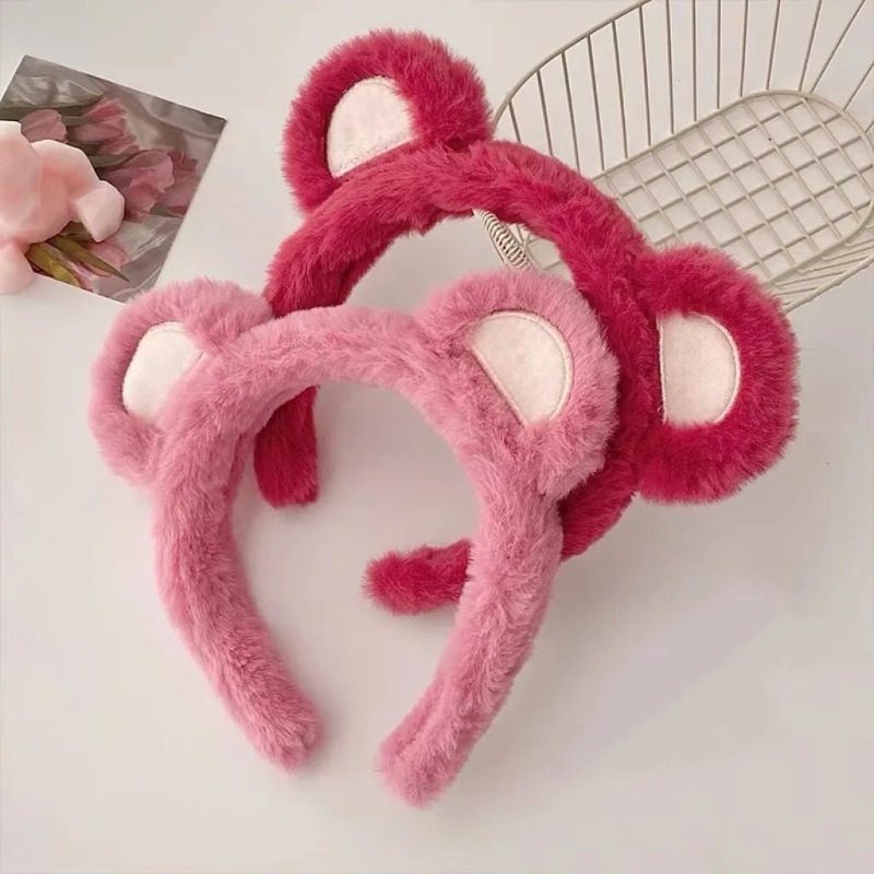 1-5PCS Cute Strawberry Bear Pl - đánh giá và giá Winter Headband Fleece