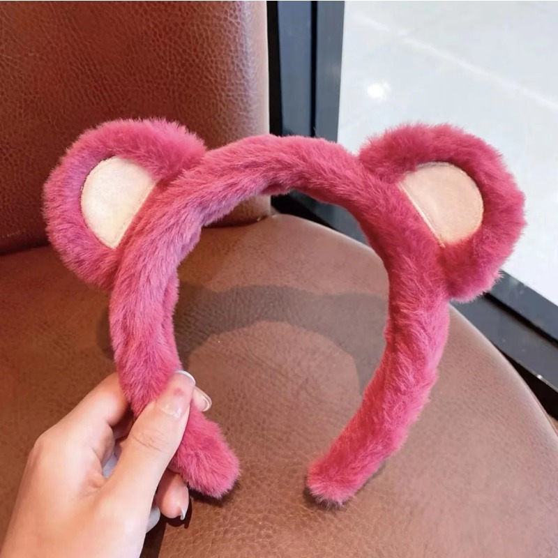 1-5PCS Cute Strawberry Bear Pl - đánh giá và giá Winter Headband Fleece
