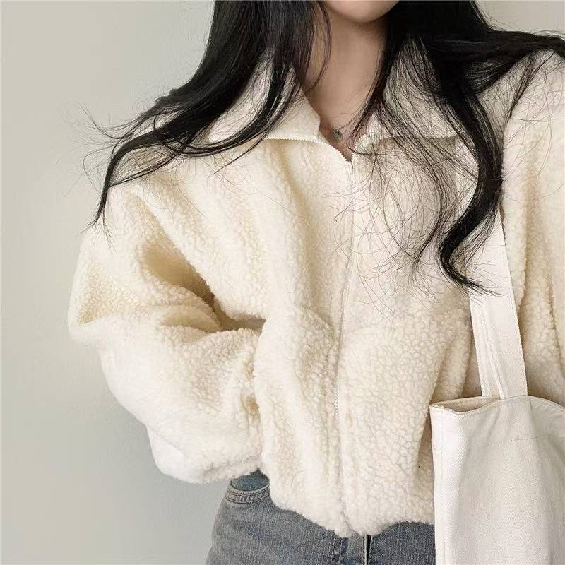 Women Stand Collar Cropped Zip - đánh giá và giá Sherpa Hoodie Fleece