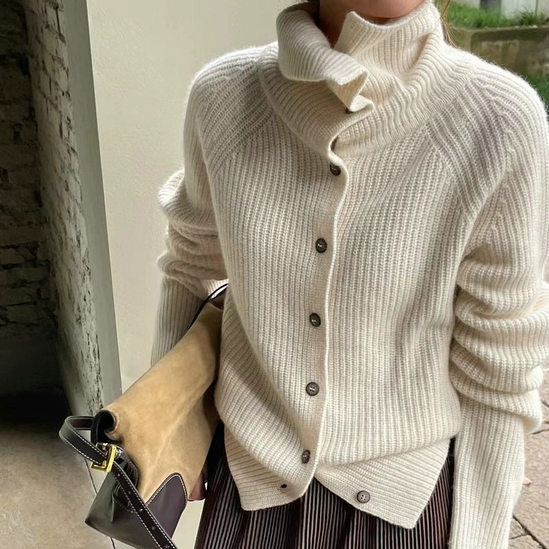 Turtleneck Cardigan Ladies 100 - đánh giá và giá Wool Coat Peacoat