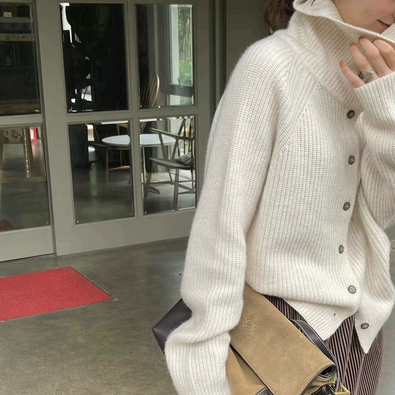 Turtleneck Cardigan Ladies 100 - đánh giá và giá Wool Coat Peacoat